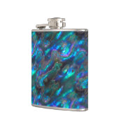 Perlmuttbeschaffenheits-blaues Foto-Muster Flachmann (Links)