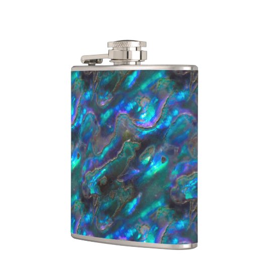 Perlmuttbeschaffenheits-blaues Foto-Muster Flachmann (Links)