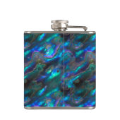 Perlmuttbeschaffenheits-blaues Foto-Muster Flachmann (Rückseite)