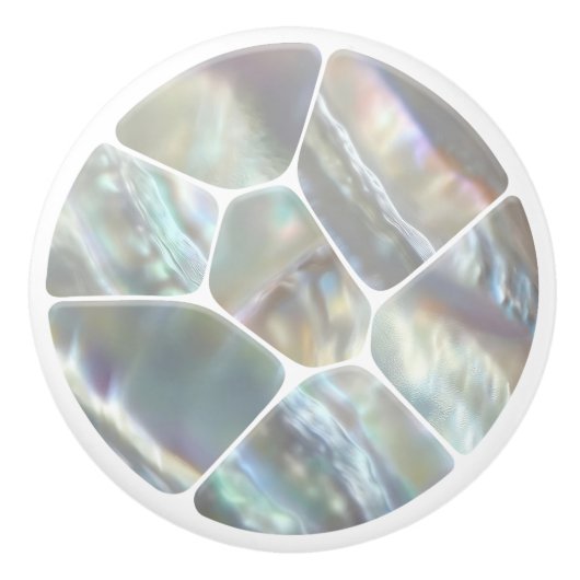 Perlmutter - Voronoi Cells Mosaic Keramikknauf (Vorderseite)