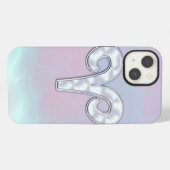 Perlmutter-Widder-Sternzeichen-Dekor iPhone Hülle (Rückseite (Horizontal))
