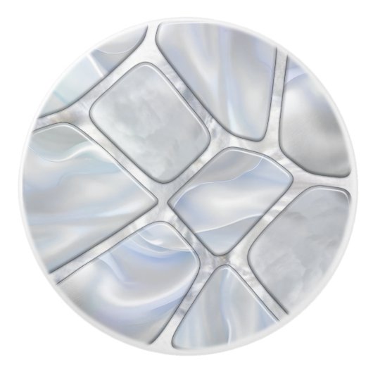 Perlmutter - Zell-Collage N12 Keramikknauf (Vorderseite)