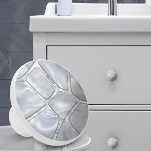 Perlmutter - Zell-Collage N12 Keramikknauf