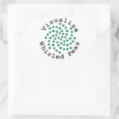 Perlmuttererbsen visualisieren 2 ovaler aufkleber (Tasche)