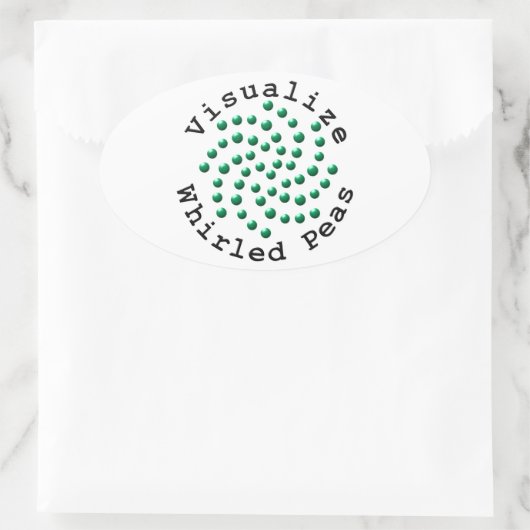 Perlmuttererbsen visualisieren 2 ovaler aufkleber (Tasche)