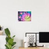 Perlmutternde fraktale Spirale Poster (Heimbüro)