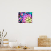 Perlmutternde fraktale Spirale Poster (Küche)