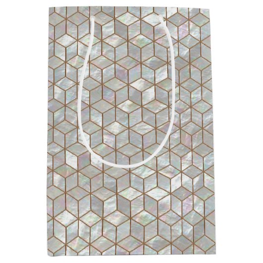 Perlmuttfliesen Mittlere Geschenktüte (Vorderseite)