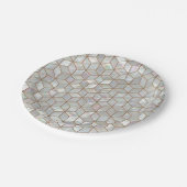 Perlmuttfliesen Pappteller (Schrägansicht)