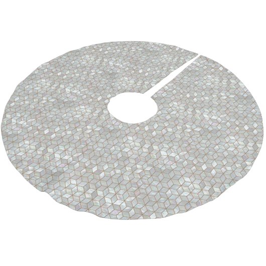 Perlmuttfliesen Polyester Weihnachtsbaumdecke (Schrägansicht)