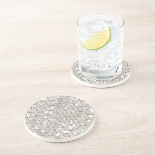 Perlmuttfliesen Untersetzer (Seite)