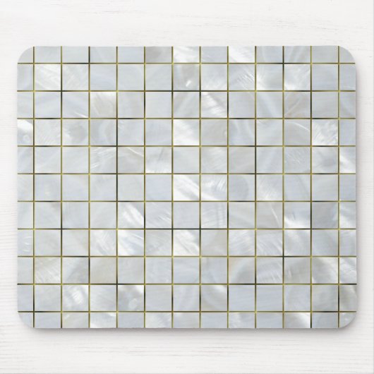 Perlmuttmosaik mit Goldfolien-Gitter Mousepad (Vorne)