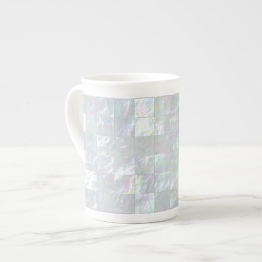 Perlmuttmosaik Porzellantasse (Vorderseite Links)