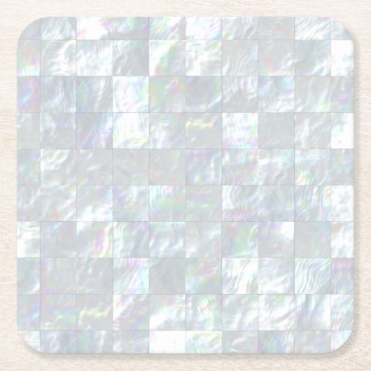 Perlmuttmosaik Rechteckiger Pappuntersetzer (Vorderseite)