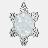 Perlmuttmosaik Schneeflocken Zinn-Ornament (Rechts)