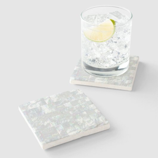 Perlmuttmosaik Steinuntersetzer (Seitenansicht)