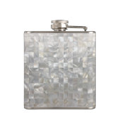 Perlmuttmuster-Monogramm Flachmann (Rückseite)