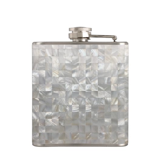 Perlmuttmuster-Monogramm Flachmann (Rückseite)