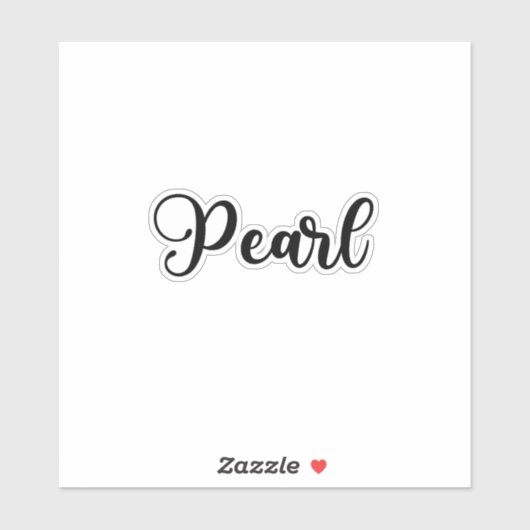 Perlname - Handgeschriebene Kalligrafie Aufkleber (Blatt)