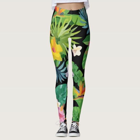 Perlpalme, nahtlos tropisch leggings (Vorderseite)
