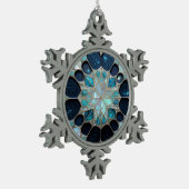 Perlschneeflocken inspiriert schneeflocken Zinn-Ornament (Links)