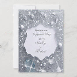 Perlsilber-Glitzer-Sequenzen Einladung