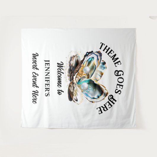 Perlstrasse Austernsee Muschel irideszierendes Par Wandteppich (Vorderseite (Horizontal))