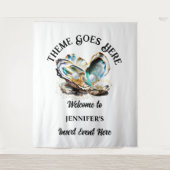 Perlstrasse Austernsee Muschel irideszierendes Par Wandteppich (Vorderseite)