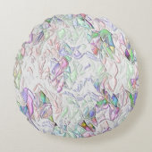 Perltöne oder farbige, in Creme gemischte Stücke Rundes Kissen (Vorderseite)