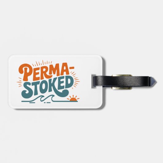 Perma-Stoked Wellen Gepäckanhänger (Rückseite horizontal)