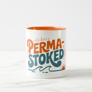 Perma-Stoked Wellen Zweifarbige Tasse