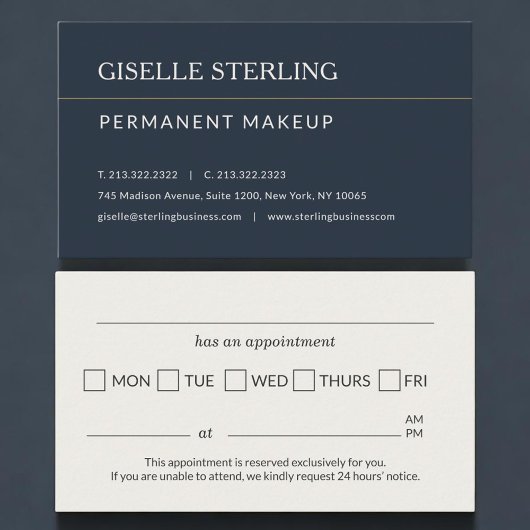 Permanent Makeup Office Appointment Reminder Terminkarte
