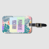 Permanenter Urlaub Tropical 1980er Stil Gepäckanhänger (Vorderseite (Horizontal))