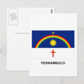 Pernambuco, Flagge Brasiliens Postkarte (Vorne/Hinten)