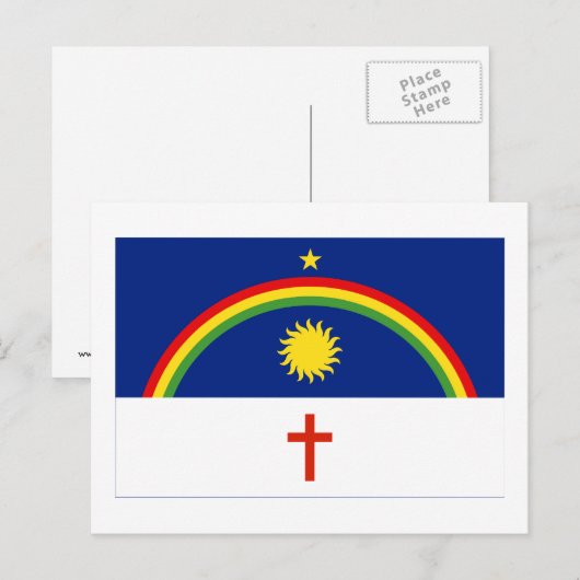 Pernambuco, Flagge Brasiliens Postkarte (Vorne/Hinten)