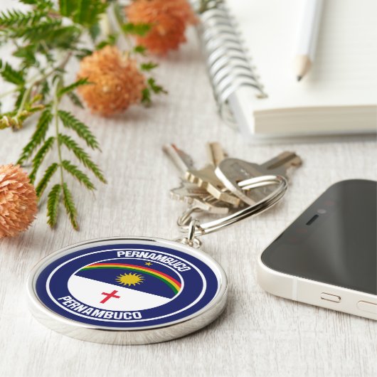 Pernambuco-RundEmblem Schlüsselanhänger (Seite)