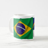 Pernambuco u. wellenartig bewegende Flaggen Kaffeetasse (Vorderseite Links)