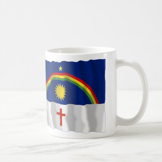 Pernambuco u. wellenartig bewegende Flaggen Kaffeetasse (Rechts)