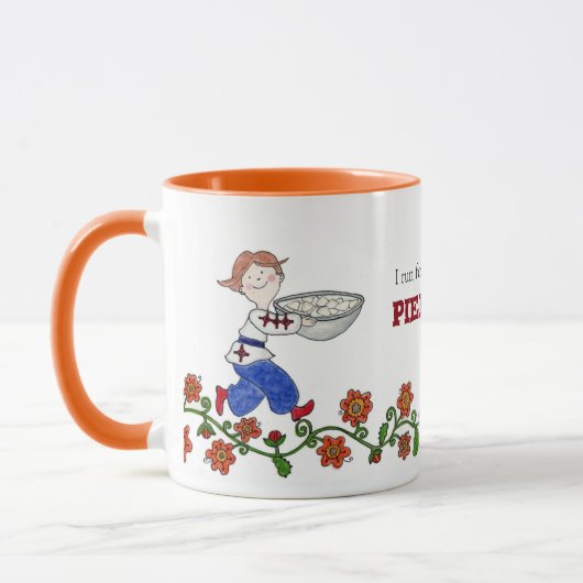 Perogie Jungen-Ukrainer-Volkskunst Tasse (Links)
