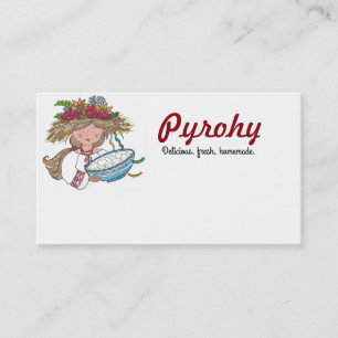 Perogie Pyrohy Pierogi Mädchen-Ukrainer-Volkskuns Visitenkarte