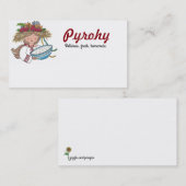 Perogie Pyrohy Pierogi Mädchen-Ukrainer-Volkskunst Visitenkarte (Vorne/Hinten)