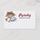 Perogie Pyrohy Pierogi Mädchen-Ukrainer-Volkskunst Visitenkarte (Vorderseite)