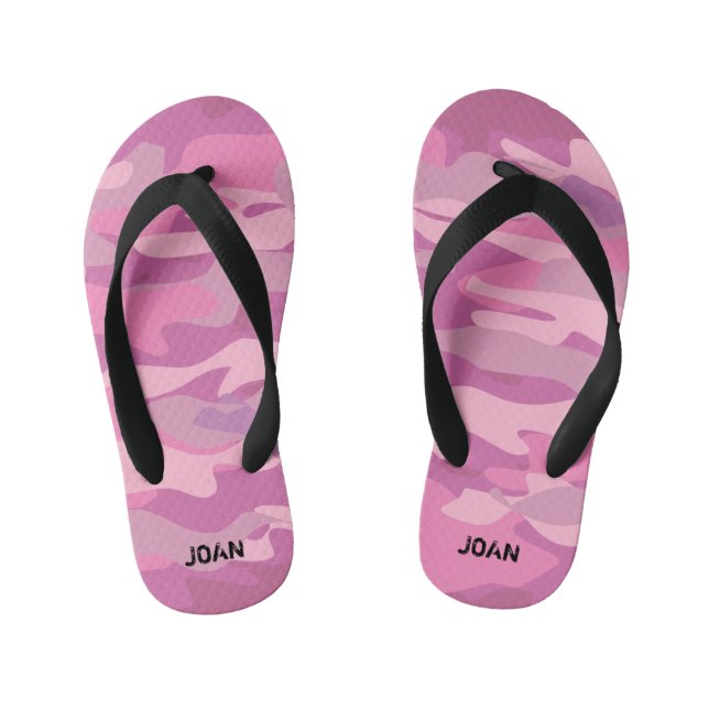 Peronalisierte Camouflage der rosa Armee Flip Flop Kinderbadesandalen (Fußbett)