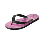 Peronalisierte Camouflage der rosa Armee Flip Flop Kinderbadesandalen (Schrägansicht)