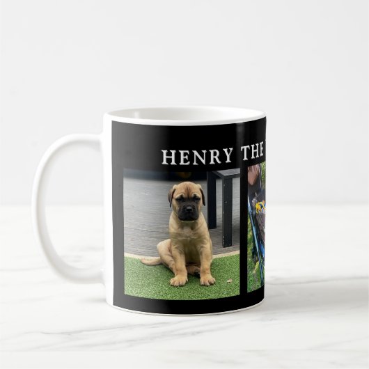 Peronalisierter bester Hund je Welpenfotocollage Kaffeetasse (Links)