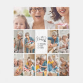 Peronalized 10 Photo Best Nonna Ever Minimalist Fleecedecke (Vorderseite)