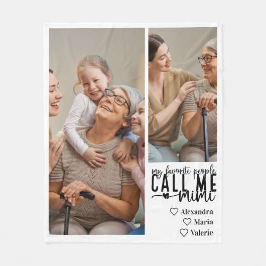 Peronalized 2 Photo Mimi Gift Fleecedecke (Vorderseite)