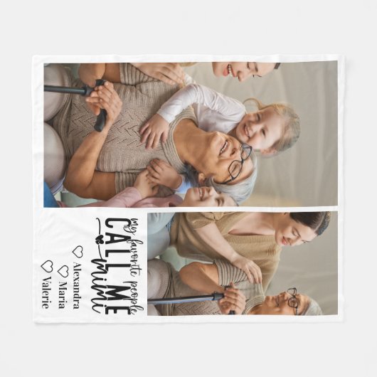 Peronalized 2 Photo Mimi Gift Fleecedecke (Vorderseite (Horizontal))