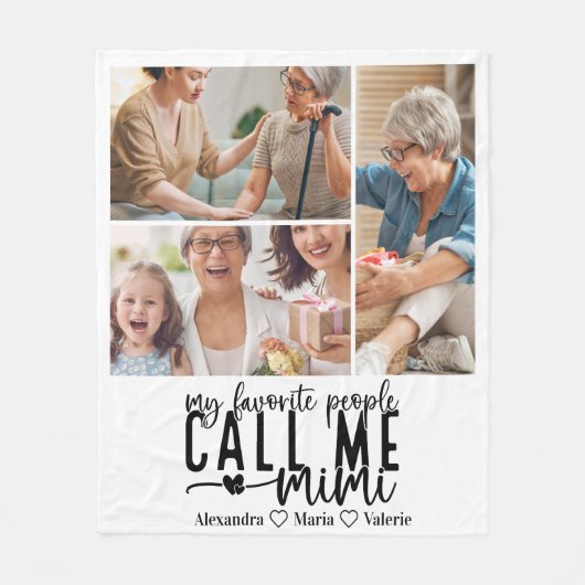 Peronalized 3 Photo Mimi Gift Fleecedecke (Vorderseite)