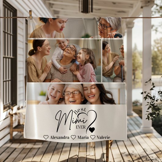 Peronalized 4 Photo Best Mimi Ever Minimalis Fleecedecke